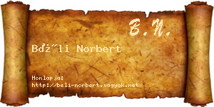 Béli Norbert névjegykártya