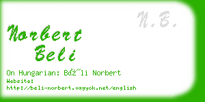 norbert beli business card